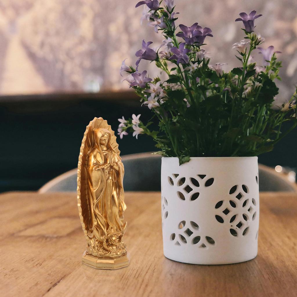 Virgin Mary Resin Statue Indoor Home Decor Catholic Sculpture Living Room Office Church Our Lady of Grace Religious Grace Statue