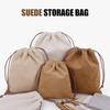 Suede Drawstring Storage Bag Reusable Gift Pouch for Jewelry Handbag Electronics Dustproof Pouch for Travel Organizer