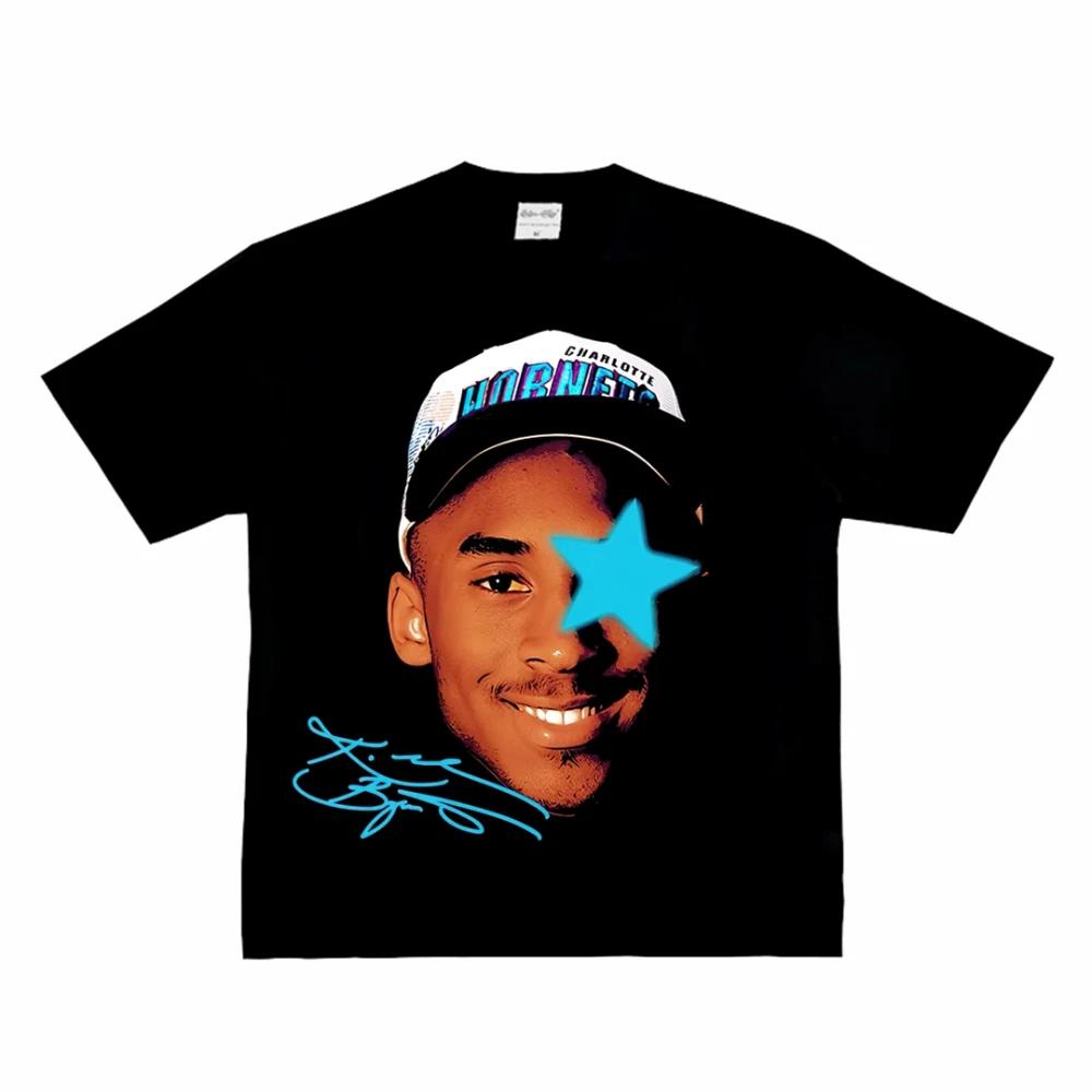 Fashion Men Women's T-shirt Basketball Star American Big Head Print Short Sleeve Cotton T-Shirt Loose Street Wear Tops Clothing