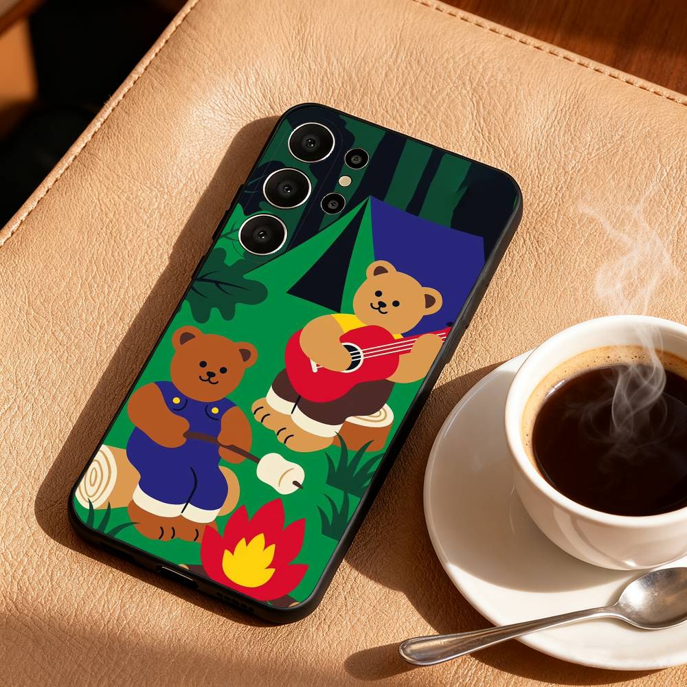 CUTE W-Wiggle C-Cookie Phone Case For Samsung S26,S25,24,23,22,30,21,10,9,Ultra,Plus,Lite,Black Soft Case