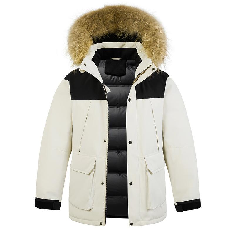 

Новый зимний гусиный пуховик с утолщенным наполнителем, мужской и женский, из ткани с водоотталкивающей пропиткой, парный пуховик 2XL хаки