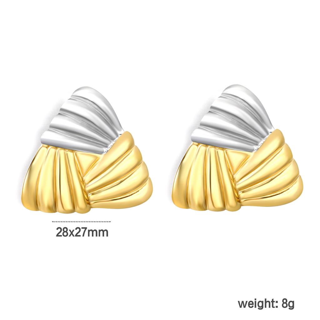 Niche New Splicing Stripe Earrings INS Stainless Steel Irregular Geometric High-End Creative Stud Earrings for Girls Jewelry