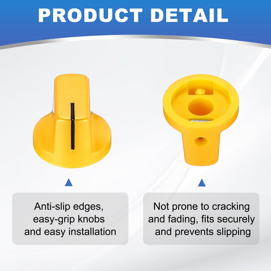 uxcell 10pcs Guitar Effects Pedal Knob Electric Guitar Amplifier Bass Volume Hole 19mm Outer Gold Inserts, Knobs, Knobs, Guitar, Control, Plastic,