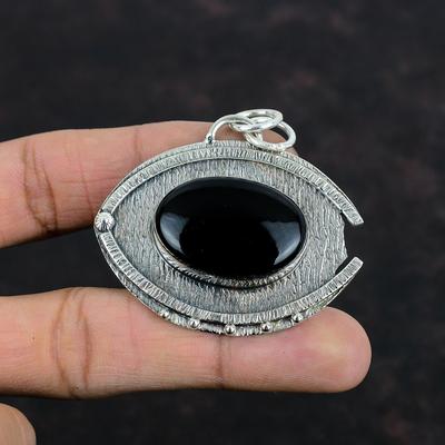 Black Onyx Pendant Natural Gemstone Jewelry Unique Pendant 925 Sterling Silver Pendant Statement Jewelry Handmade Pendant Gifts For Friend