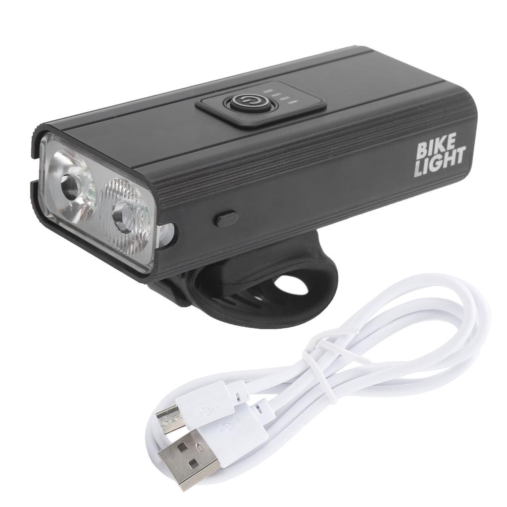 Bike Front Light USB Rechargeable LED Battery Indicator Waterproof Bicycle Headlight