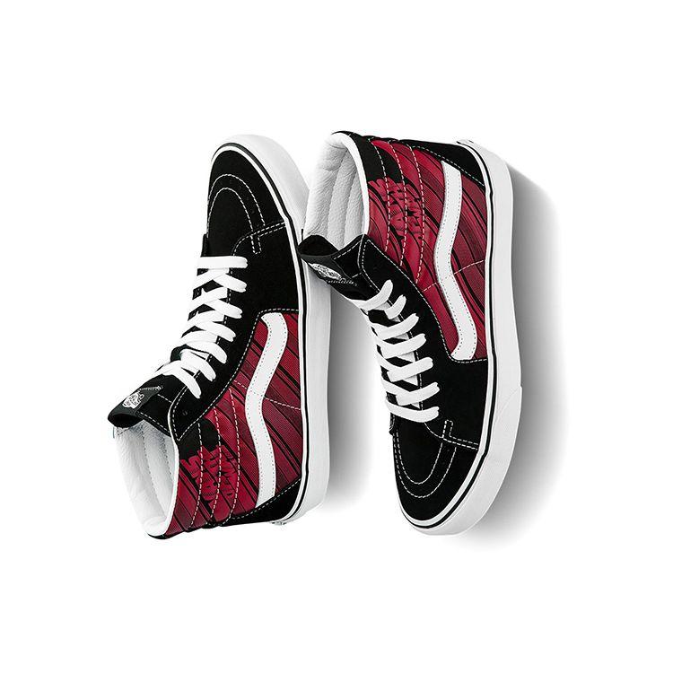 Vans Sk8 High Top Skate Shoes Unisex Sneakers Black Red VN0A4U3C2C5