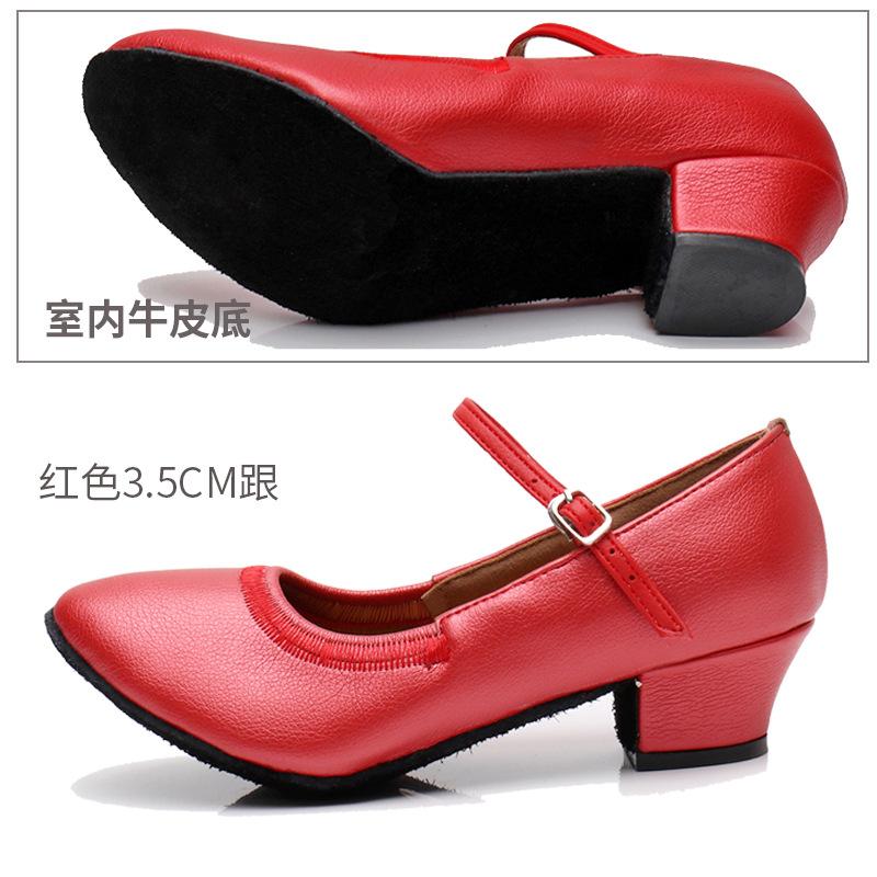 Modern Dance Shoes Women Girls Dancing Shoes Middle Heel  3.5CM 5CM Ballroom Suede Rubber Sole Latin Dance Shoes for Women