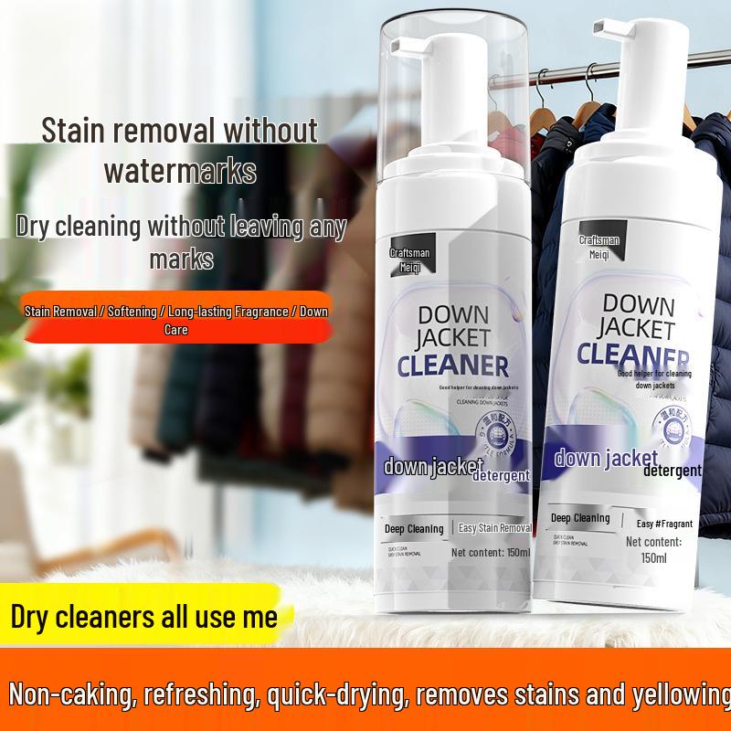 Down Jacket Safe Cleaning Liquid for Oily and Stubborn Stains – Gentle on Down and Effective Cleaning Solution.