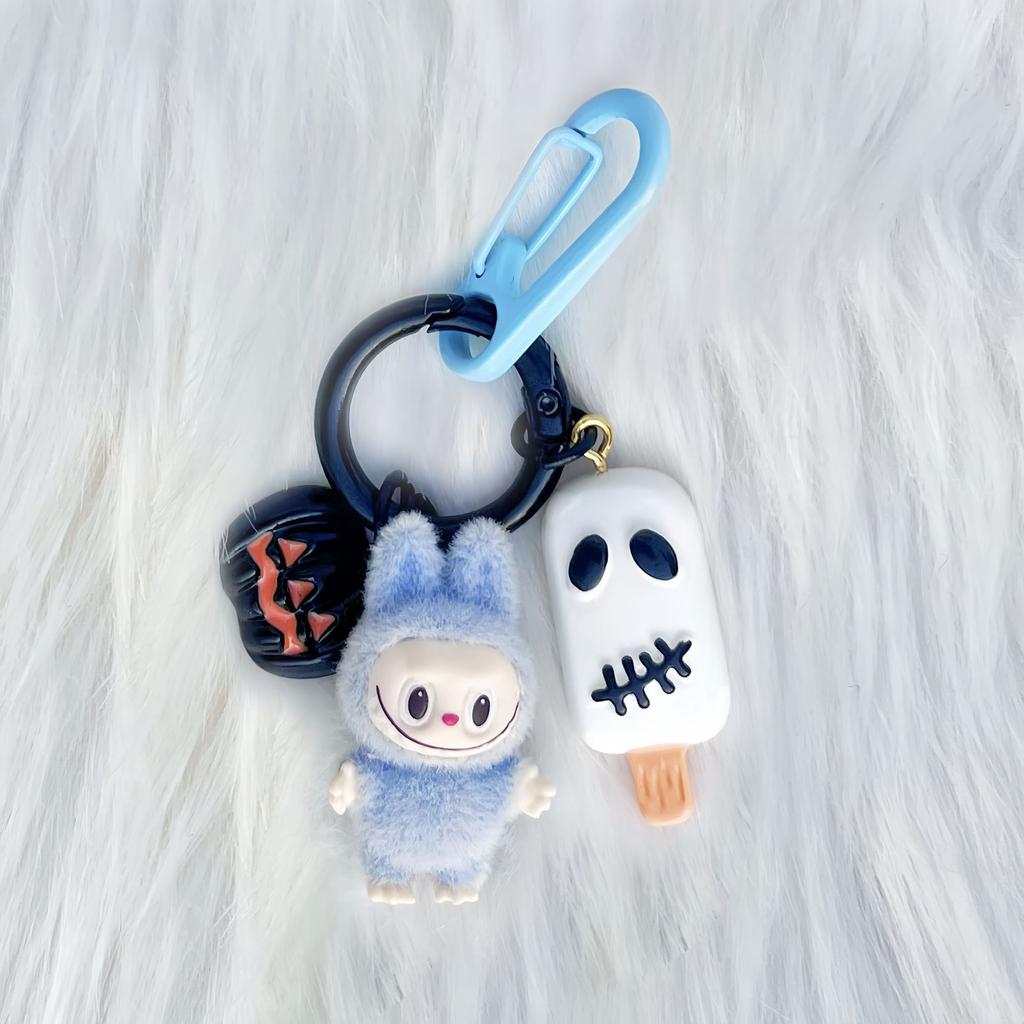 Halloween Flocking Mini Toys Cute Gift Baby-free Keychain Cartoon Bag Car Key Pendant