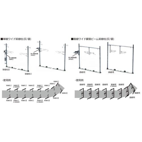KATO N Gauge Double-Track Wide Steel Beam Overhead Line Masts, Silver, Pack of 12, 23-067-2, Model Railroad Supplies