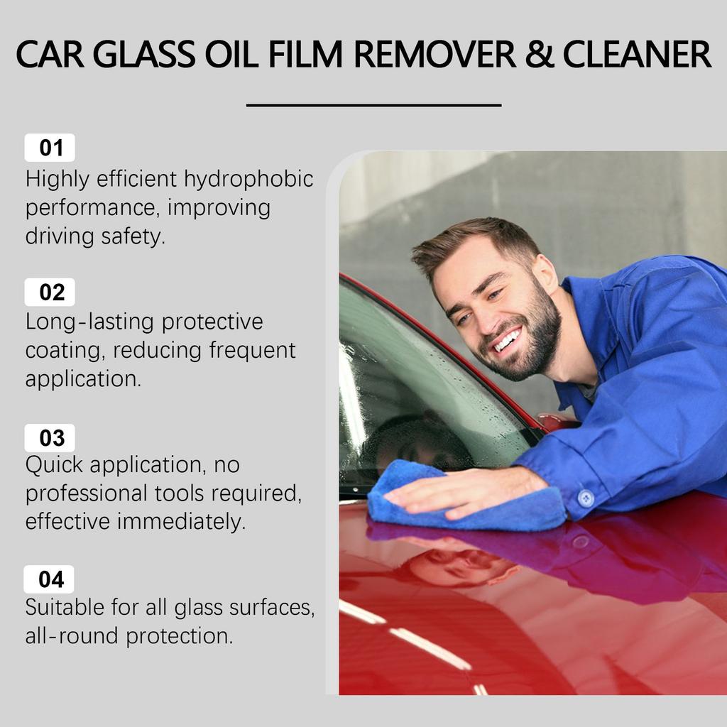 Homonth Car Glass Oil Film Remover Windshield Decontamination Oil Film Rainproof And Cleaner 150ML