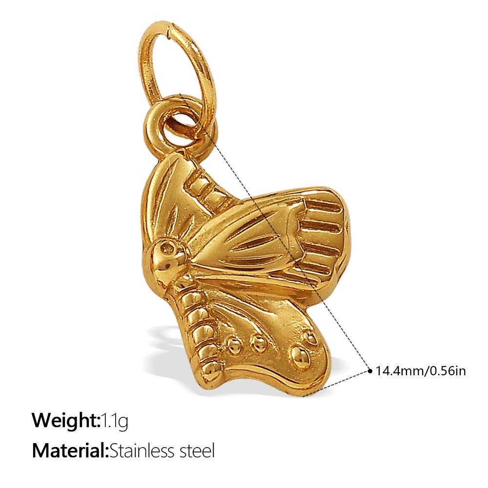 European and American creative gold mini DIY butterfly love pendant collection stainless steel plated 18K gold compact accessories