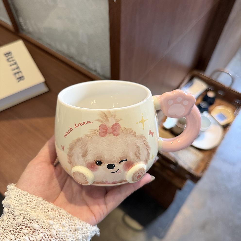 Puppy Mug High Value Ceramic Cup Cute Water Cup Female Couple Home Coffee Breakfast Cup Children