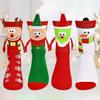 1 Pair Christmas Couple Socks Magnetic Hands Cartoon Deer Snowman Design Long Socks Soft Breathable Xmas Socks