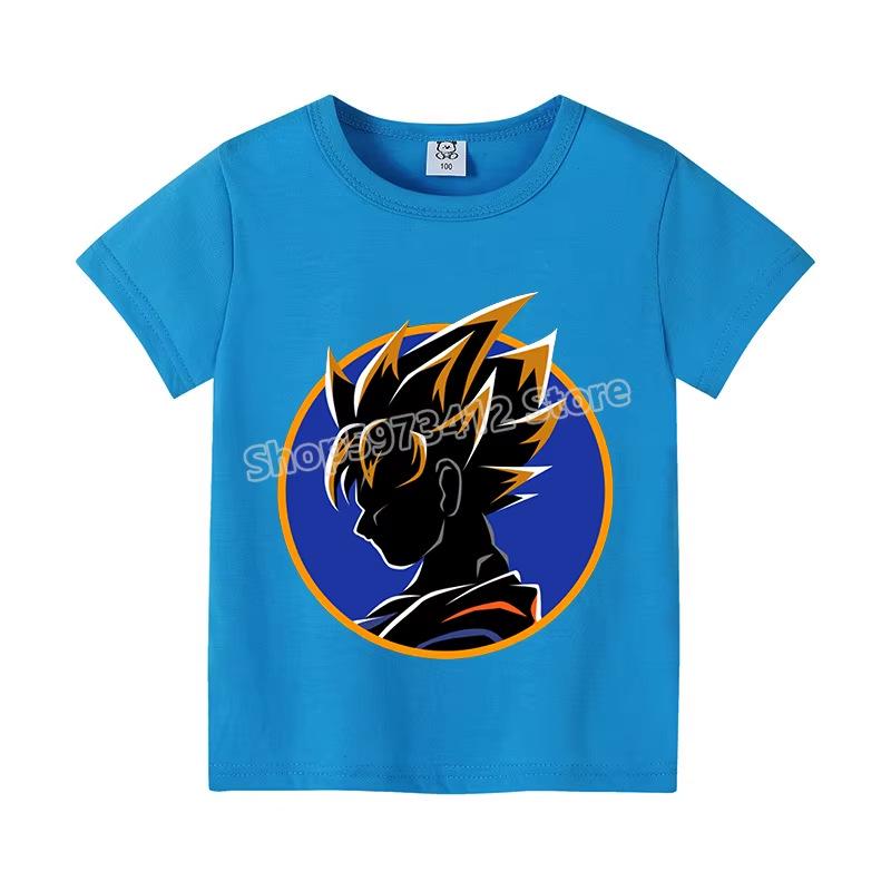 Colorful Dragon Ball Sun T-shirt: Harajuku Style Short Sleeve for Kids