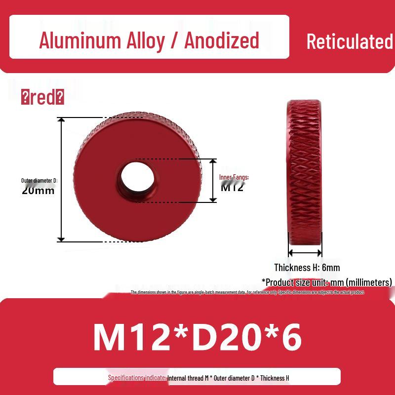 Aluminum Alloy Hand-Tightened Knurled Nut Adjustment Lock Gauge M3-M8