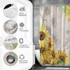 Sunflower Bathroom Sets with Shower Curtain and Rugs -Flower, 4-Piece Shower Curtain Sets with Rugs, Memory Foam Toilet Lid Cover, and Non-Slip