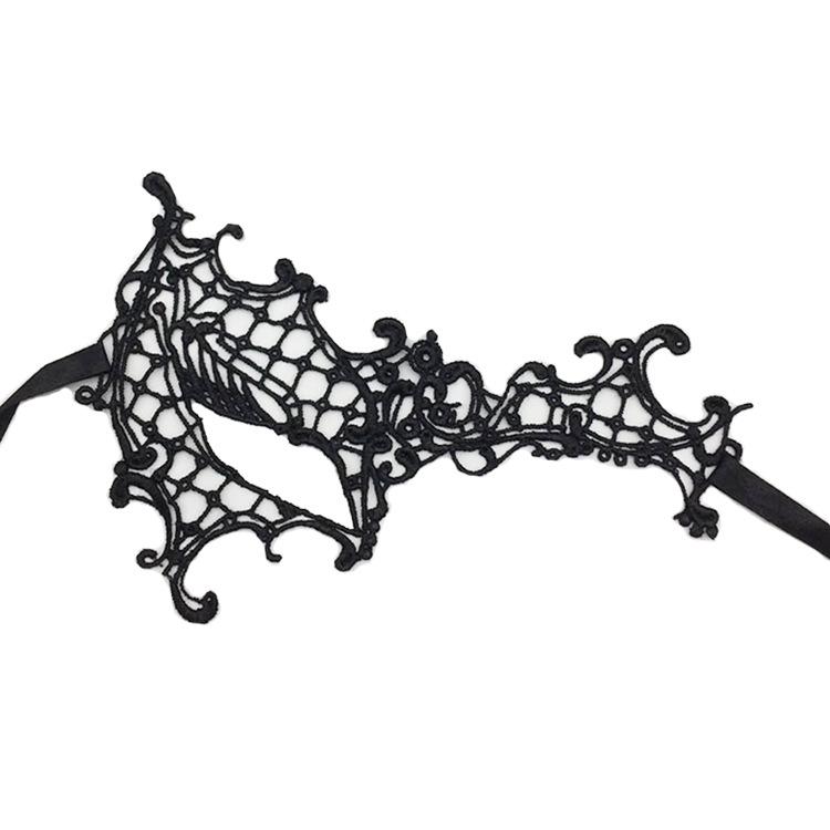 2PCS Halloween Makeup Ball Half Face Lace Mask