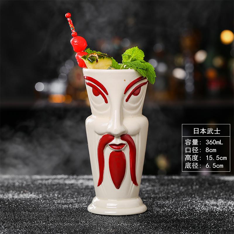 Tiki Mug Ceramic Cocktail Glass Tropical Hawaiian Bar Decor Drinkware Mixed Wine Cup Marine Skull Doll Statue Smoothie Beer Mug