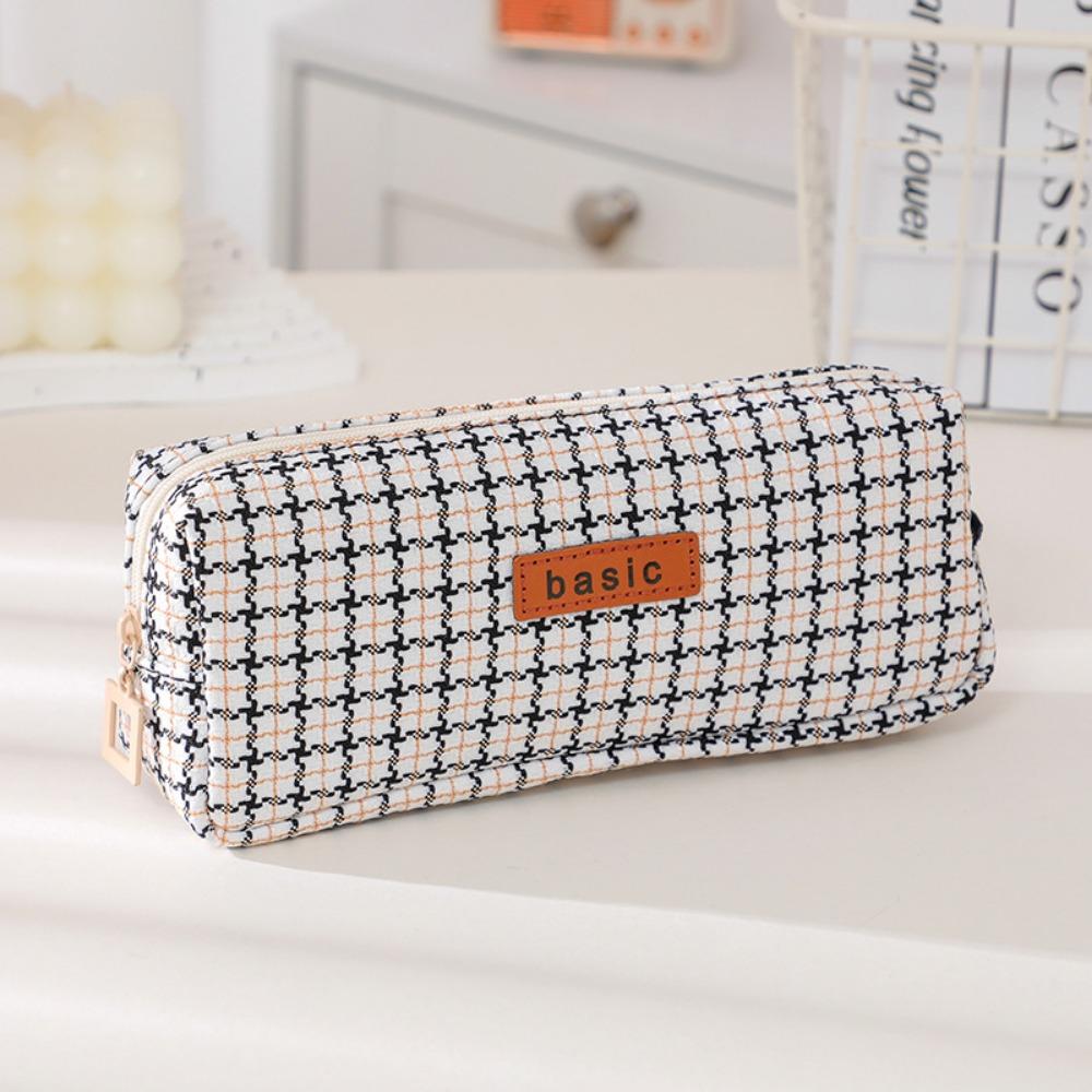 

INS Simplicity Woven Pencil Case Kawaii Pen Bag Durable Cosmetic Storage Bag Girls Style 7