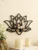 Lotus Wood Shelf Black Corner Shelf Display Stand Crystal Stone Essential Oil Wall Organizer Room Decors Aesthetic Home Decor
