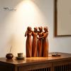 Creative Living Room Displays Sisterhood Wooden Figurine, Handcrafted Friendship Sculpture for Meaningful Keepsakes Bedroom Tabletop Ornament,