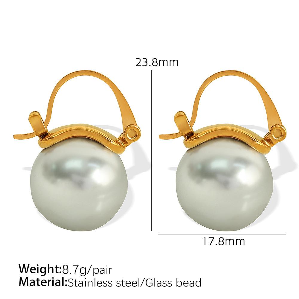 

French Ins Style Simple Imitation Pearl Stud Earrings Light Luxury Temperament Elegant High Sense Earrings Fashion Versatile Earrings Women