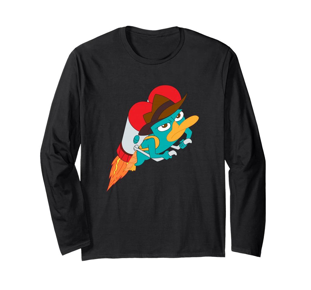 Disney Phineas and Ferb Perry the Platypus Jetpack Action Long Sleeve T-Shirt
