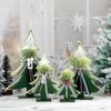 Christmas Table Decorations Christmas Tree Ornament Rustic Wooden Christmas Tree Decor with Bell Ornaments for Farmhouse Table