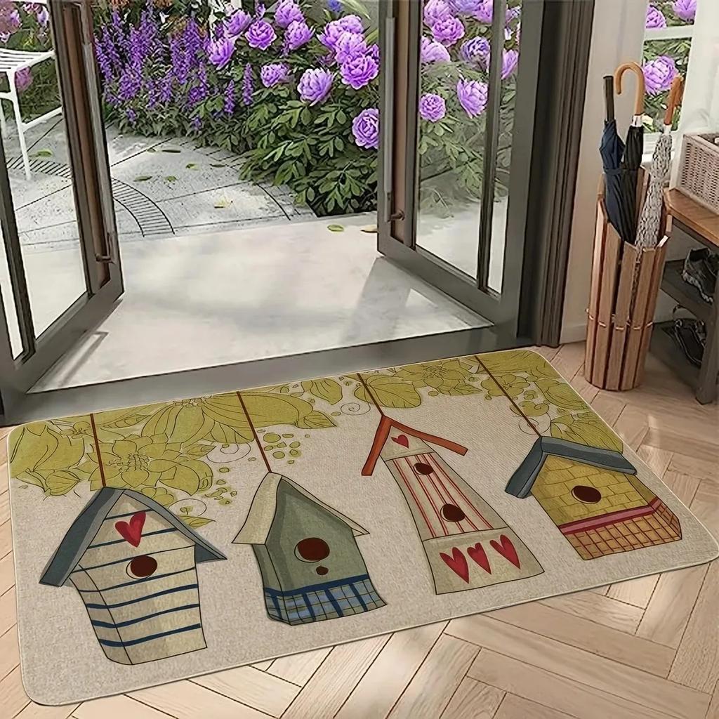 1 Stück Blumenmuster Küchenteppiche Rutschfeste Fußmatten Pop-Design Badezimmerteppich Badematte Teppich für Zuhause Spüle Wäsche Dekor