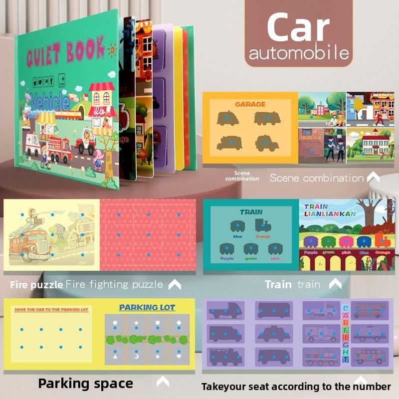 

Транспорт Динозавры Деревянная Развивающая Книжка Игрушка С Пазлами Наклейками И Style A