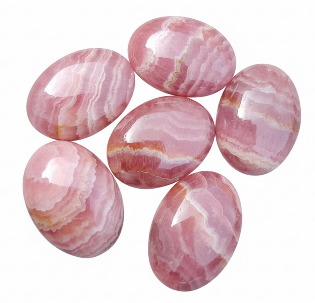 Natürliche Rhodochrosit Ovale Cabochons - Rosa & Weiße Edelsteine für die Schmuckherstellung