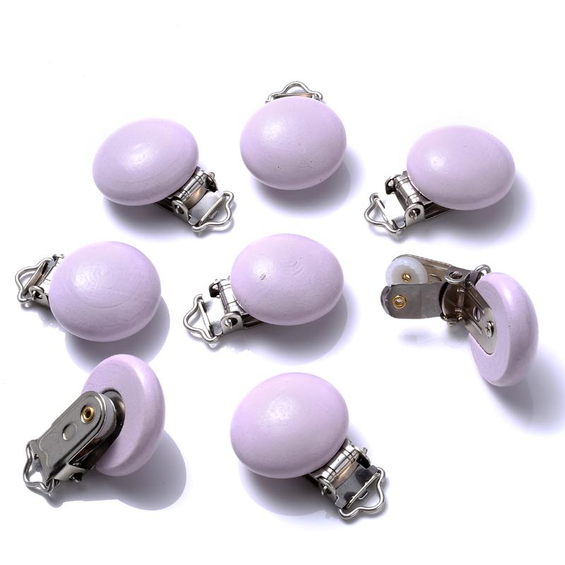 10Pcs 30mm Baby Wooden Pacifier Clips Round Wood Clip for Baby Pacifier Log Nipple Chain Holder Accessories BPA Free