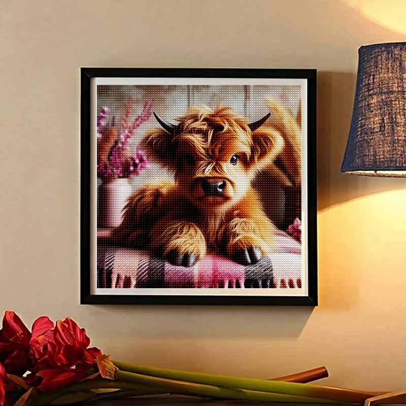 New Arrival 5D DIY Full Circle Diamond Painting "Calf" Embroidery Cross Stitch Home Decor Gift