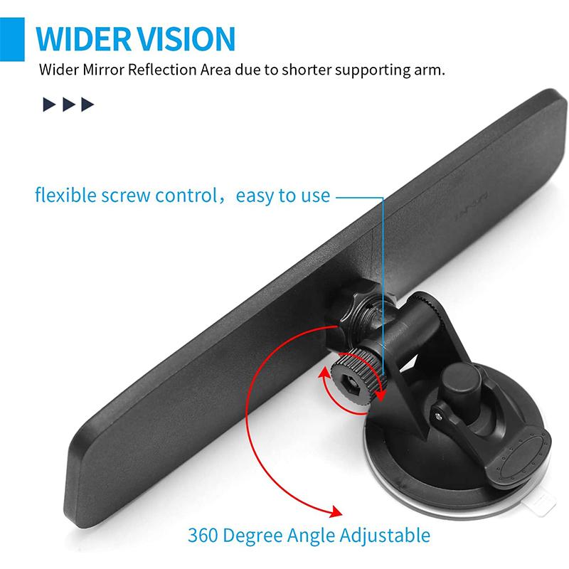 360° Rotation Adjustable Car Rear View Mirror With Suction Cup Wide-angle Car Rearview Mirror Auto Interior Accessories