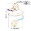Punk Unregelmäßige Steine Spiral Oberarmmanschette Armreifen für Damen Vintage Verstellbar Offene Armbänder Partner Schmuck Steampunk Neu
