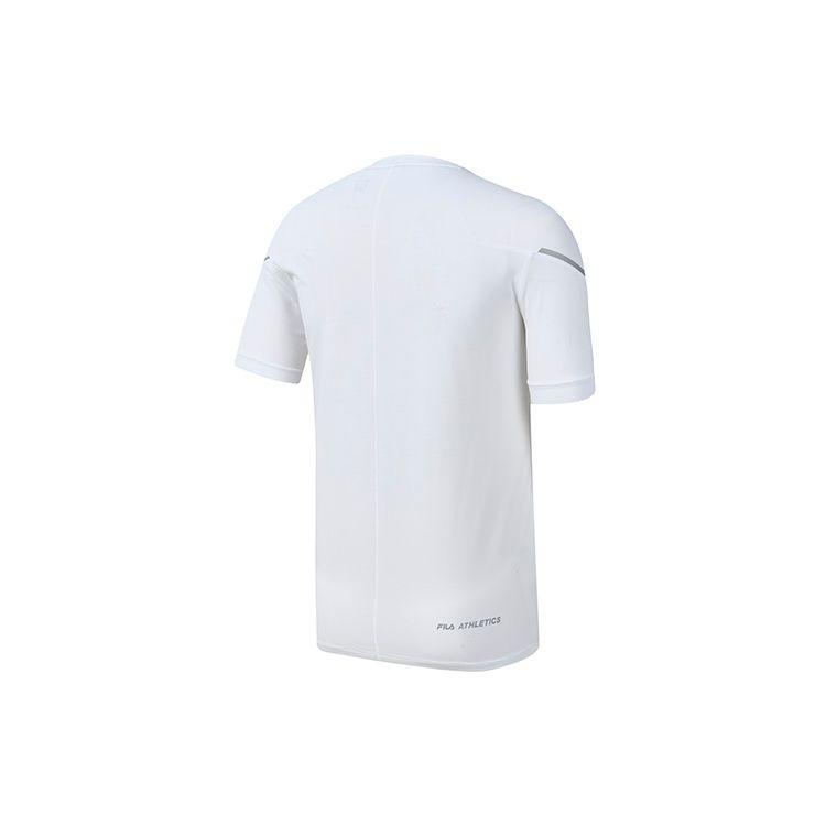 Fila Athletics Basic Logo Business Casual Knitted Polo Short Sleeve Running T-Shirt Men Tops Jade-White A11M232102F-WT