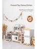 Children's Nordic Style Wooden Play Kitchen Set with Fridge and Oven