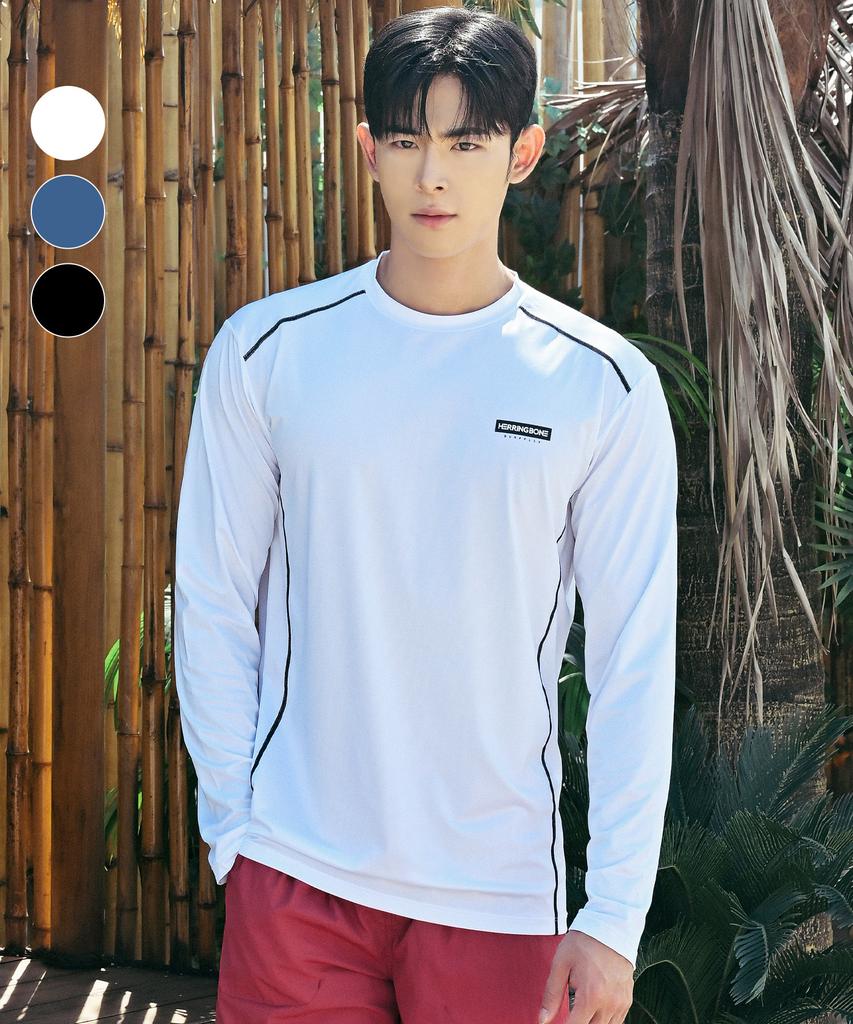 Helingbon Men'S Cool Mesh Loose Fit Long Sleeve Rash Guard (4 Colors) / Rg347M
