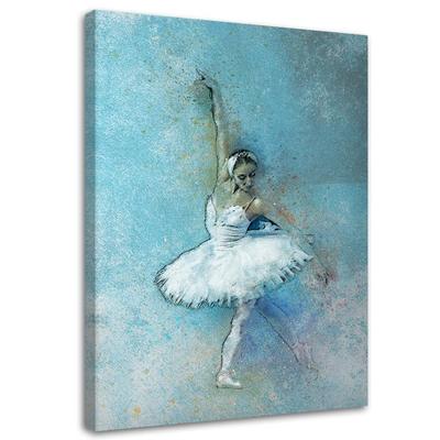 Canvas Print, Dancing Ballerina Turquoise