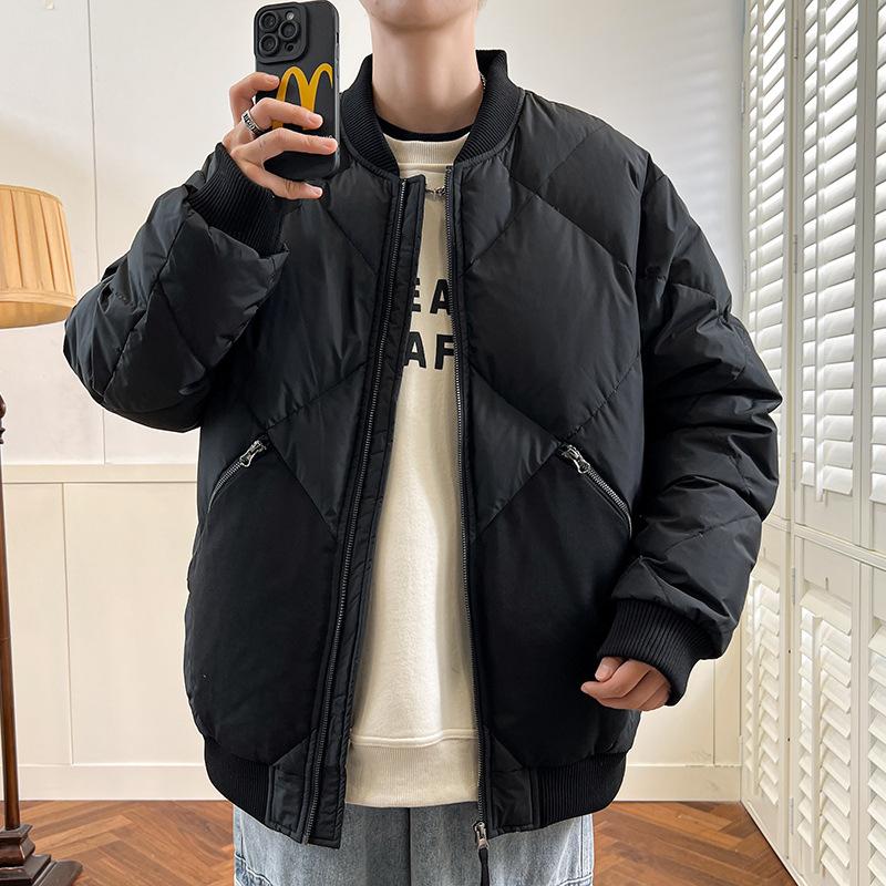 Winter Harbor Style Short Down Jacket Men's Thickened New National Standard White Duck Down Threaded Collar