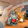 Entzückender Tom und Jerry Gummi Schlüsselanhänger Cartoonfigur Schlüsselanhänger für Jungen und Mädchen