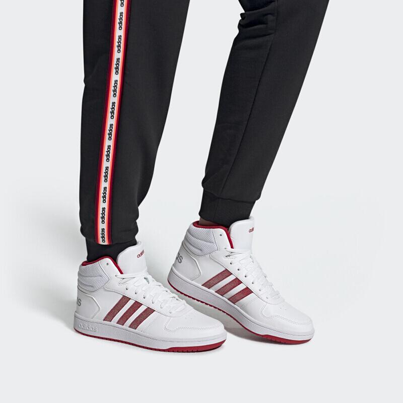 Adidas Hoops 2.0 Mid 'White Red' Women's Sneakers FW5695