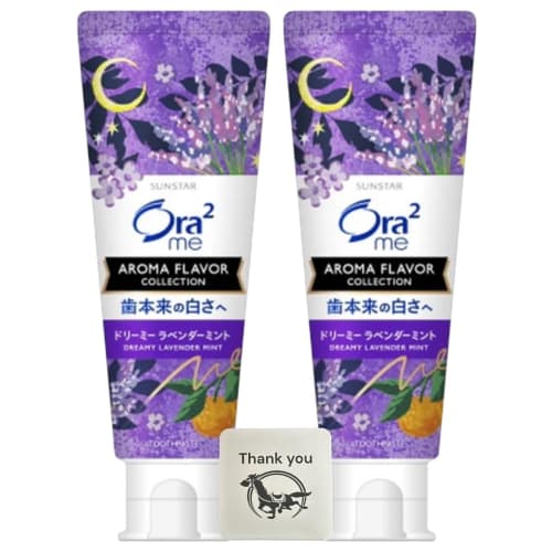 Ora2Me Aroma Flavor Collection Toothpaste, Dreamy Lavender Mint, 130g, Set of 2, Whitening, Bad Breath Care + Bonus Gift with Kunutonn Original Logo