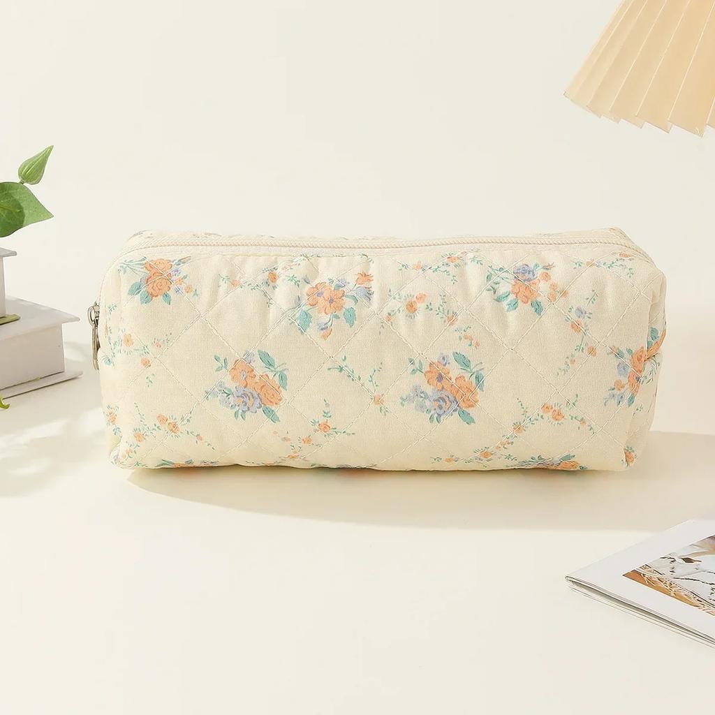 1pc Large Travel Multicolored Plaid Makeup Storage Bag Girls Brush Cosmetic Pouch Bag School Supplies Checkered Pencil Bag