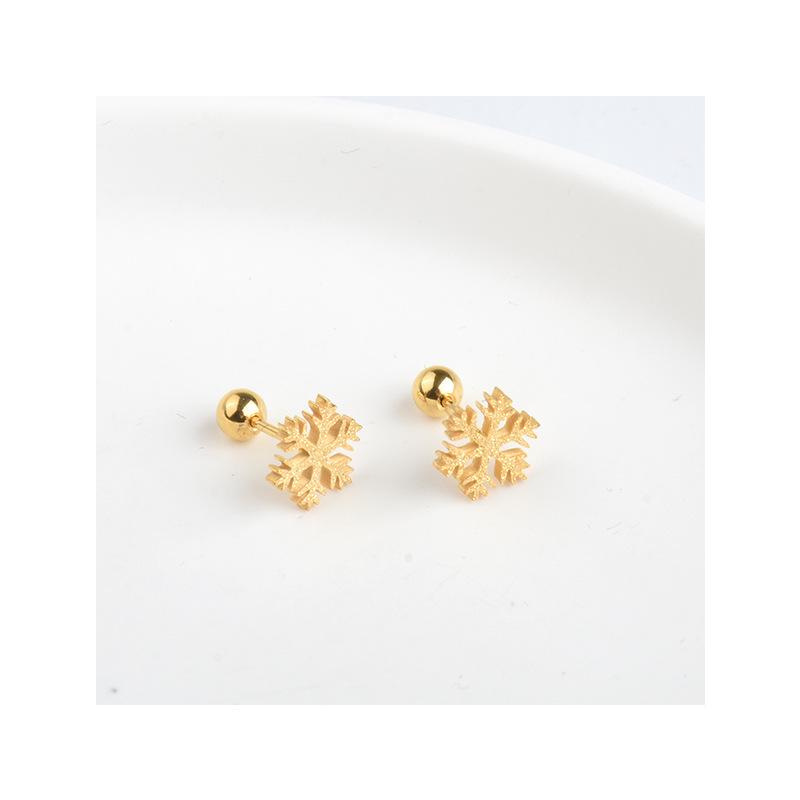 Korean Fashion Clover Ear Cuffs & Snowflake Stud Earrings - Non-Fading Luxury Design
