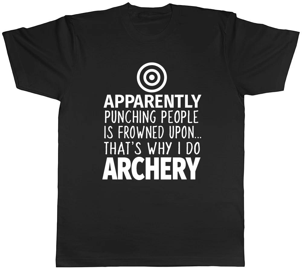 Punching People is Frowned Upon Mens Womens Ladies Unisex Funny Archery T-Shirt M