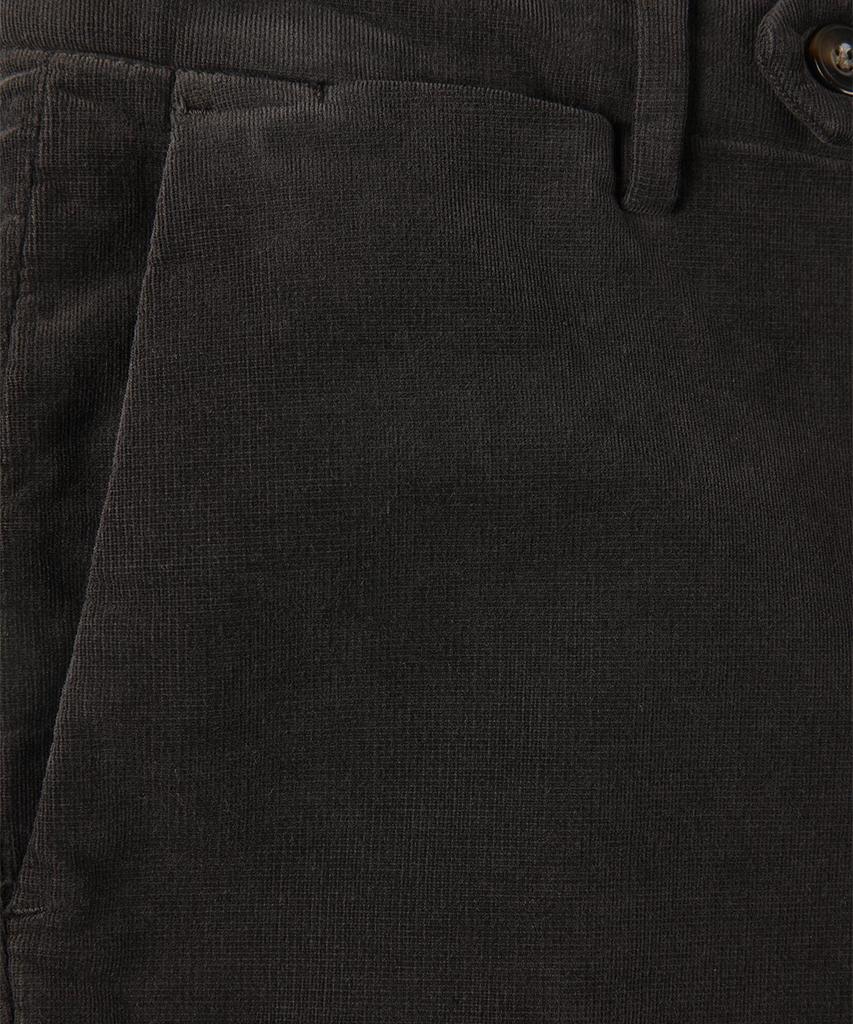 PANICALE Dark Brown Regular Slim Fit Textured Cotton Pants