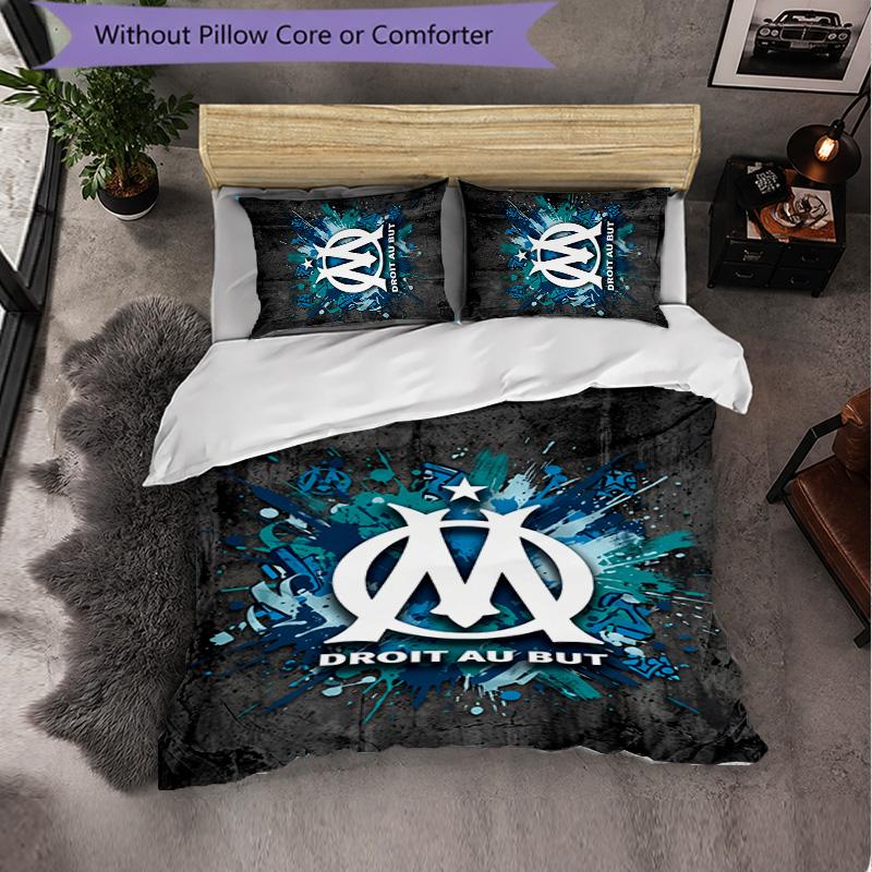 Olympique Lyonnais FC Themed Bedding 3Pcs Duvet Cover Set Decorative Bed Linen For Teen Room Home Decoration