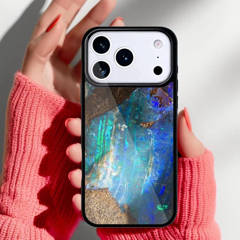 Opal Agate Marble Stone skin Phone Case for iPhone 17 Air 16e 15 14 13 Pro Max Back Cover for 12 11 Pro Coque